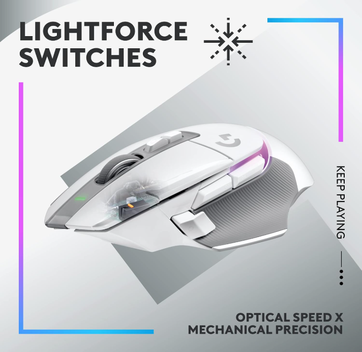 Logitech G502 X Plus LIGHTFORCE switch illustration