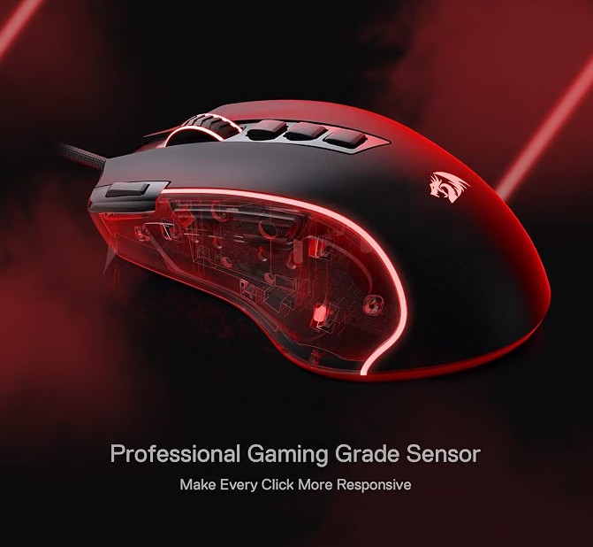 Redragon M612 optical sensor promotional graphic